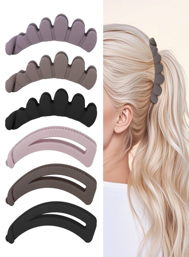 WHAVEL Banana Clips for Women 6 Pack Small Banana Clip for Thin Fine Thick Hair Ponytail Holders - Strong Hold - Image 1